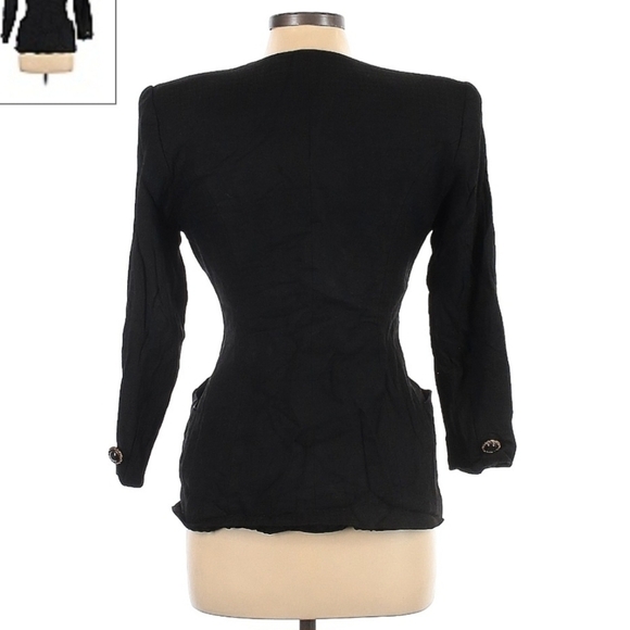 Vintage Suitables Black Blazer Women's Size 10 USA Made Shoulder Pads 80's EUC - Picture 2 of 8